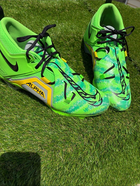 Nike Other - FOOTBALL CLEATS- NIKE Neon Green Soccer Cleats with Black Swoosh and Yellow.